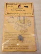 Details West HL-108 HO Scale S.P. Headlight Barrel Type, Bolted Face