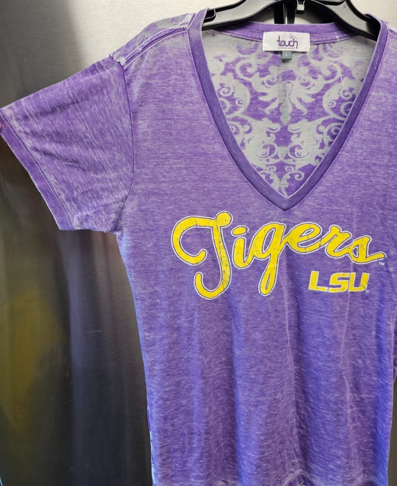 LSU Tigers College Team Logo Purple White Touch by Alyssa Milano Women's Large - Image 2 of 4