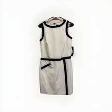 Ralph Lauren Women's Sheath Dress Black/White Sleeveless Knee Length Size 6