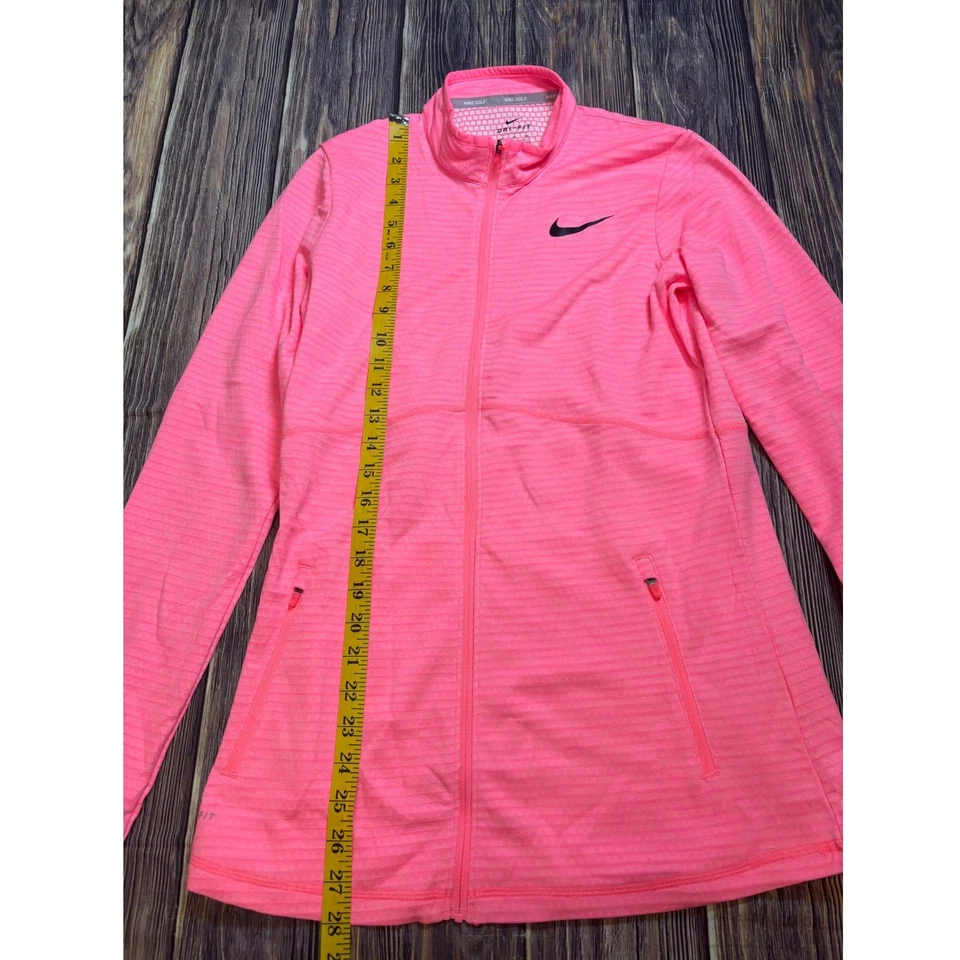 Nike Golf Dri-FIT Chaqueta Mujer S Alta Rosa Cremallera Completa Atlética Ligera Top Foto 3 de 4