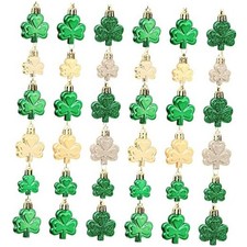 36-Pack Shamrock Ornaments, St Patrick  s 1.57  1.18" / 36-Pack Green  Gold