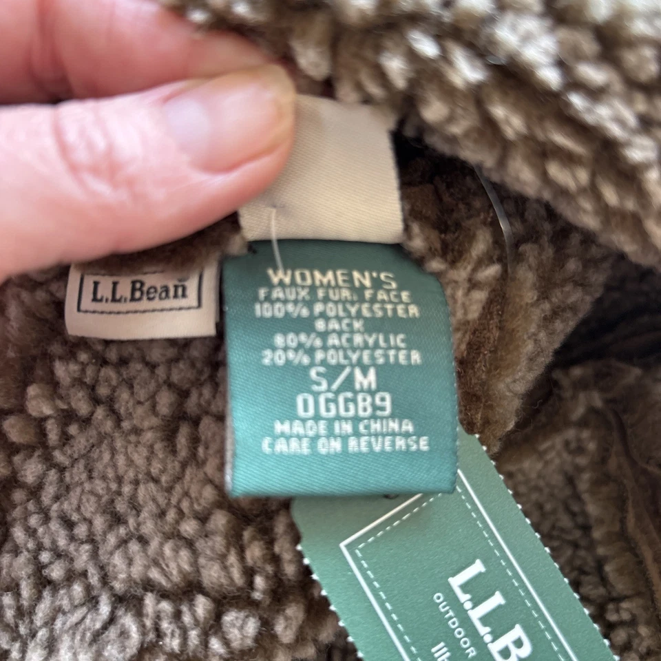 Sombrero de mujer LL Bean imitación piel de oveja hongo oscuro nuevo con etiquetas talla S/M Foto 4 de 4