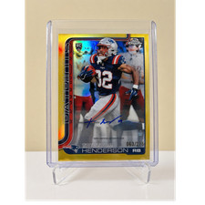 NEW 2025 Topps Chrome Treveyon Henderson Gold Autograph 63/275 Patriots #RA-THE