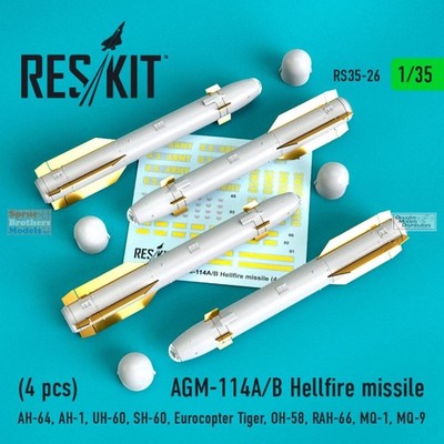 RESRS350026 1:35 ResKit AGM-114A AGM-115B Hellfire Missile Set