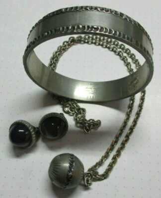 Design Schmuckset Jorgen Jensen Denmark Pewter Armreif Kette 
