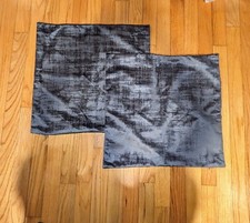 Set of 2 Square Gray Zippered Pillow Shams
