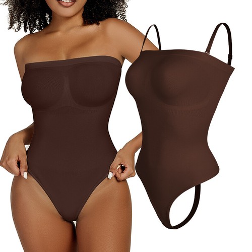 Women Slim Body Shaper Tummy Control Strapless Bodysuit Seamless Sculpting Thong - Picture 16 of 17