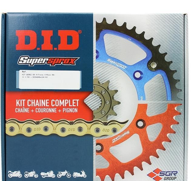 Kit chaîne Rieju 50 MRX transmission acier 11x52 pas 420 dorigine