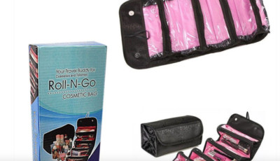 Roll-n-Go Mit Kosmetiktasche Reise Tasche Toilettenartikel Ordner UK