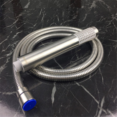 Nickel Brushed Bathroom Water Saving Hand Held Rainfall Round Shower Head w/Hose