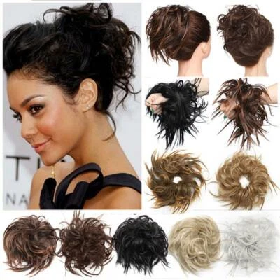 ELAILITE Lockig Zopfgummi ZERZAUST Hepburn DUTT Haarteil Scrunchie Haarverlängerung Weich