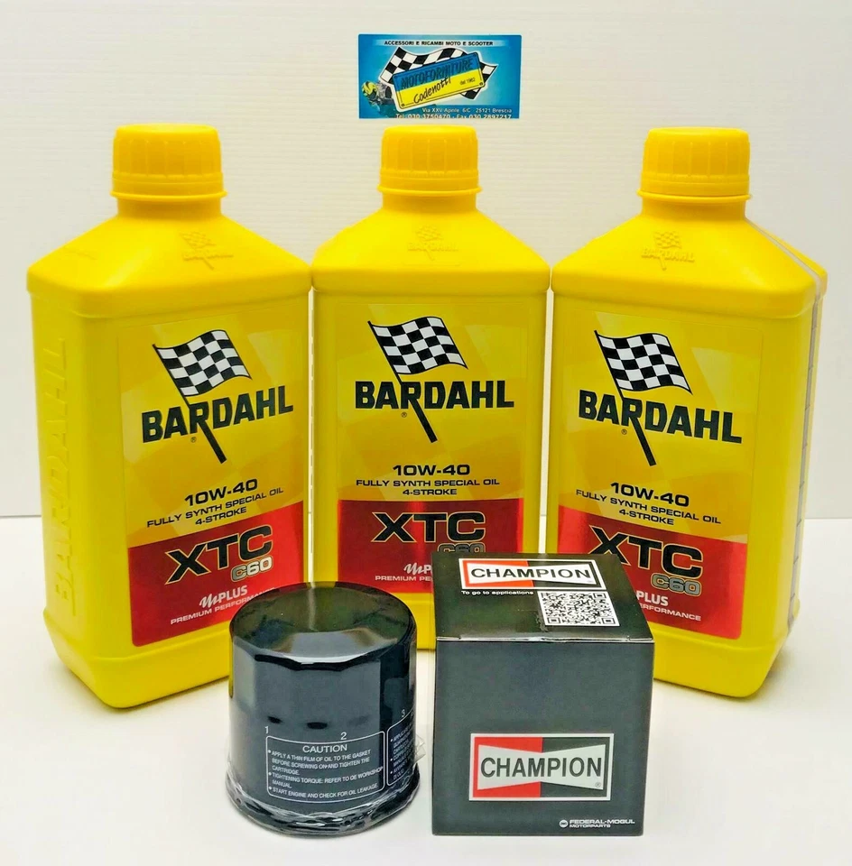 Kit Tagliando 3LT Olio Bardhal XTC C60 10W - 40 + FILTRO OLIO (X TUTTE LE MOTO)
