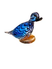 Vintage Arte Murano Icet Art Glass Duck Bird Paperweight Blue & Purple Venezuela
