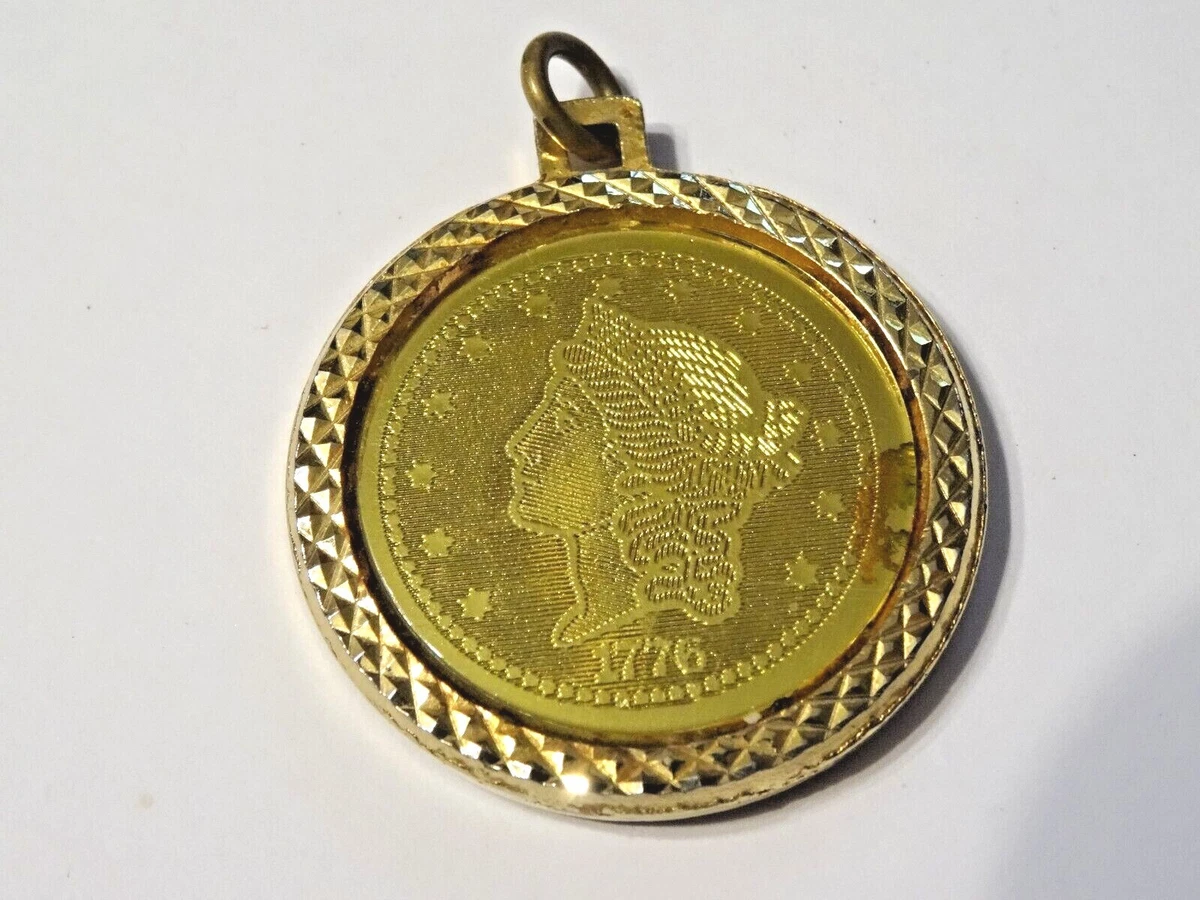 1776 TWENTY DOLLAR GOLD COIN REPLICA PENDANT LADY LIBERTY eBay