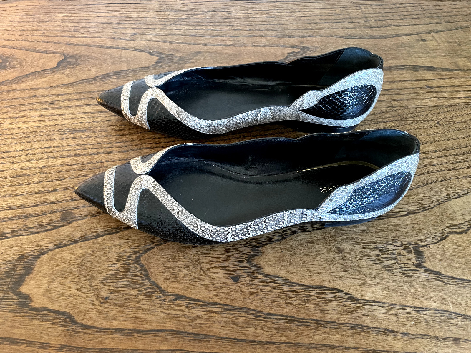 Roberto Cavalli Black Python Detail Pointed Toe B… - image 3