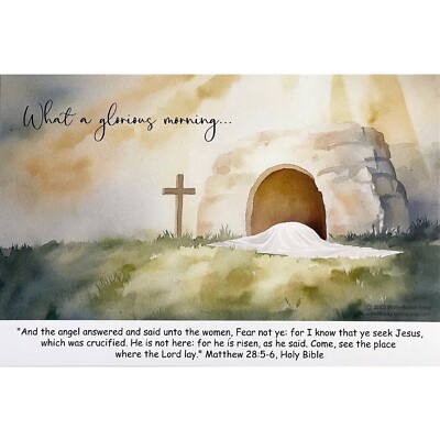 Easter Postcard, Easter Religious Postcard, What a Glorious Morning, 4x6'', 20 pc