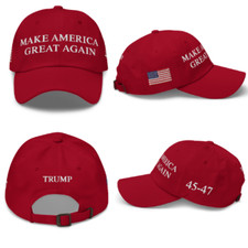 President Donald Trump 45-47 Hat.2024.Make America Great Again.MAGA.Red USAFlag
