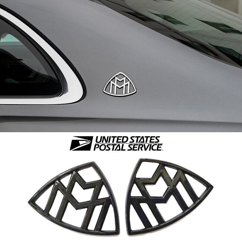 Genuine Gloss Black Mercedes-Benz Maybach LH,RH Side Fender Sticker Emblem Badge
