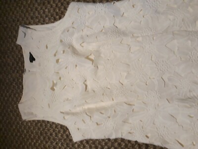 ANN TAYLOR LOFT FLORAL SCALLOPED LACE DRESS IVORY 2 | eBay