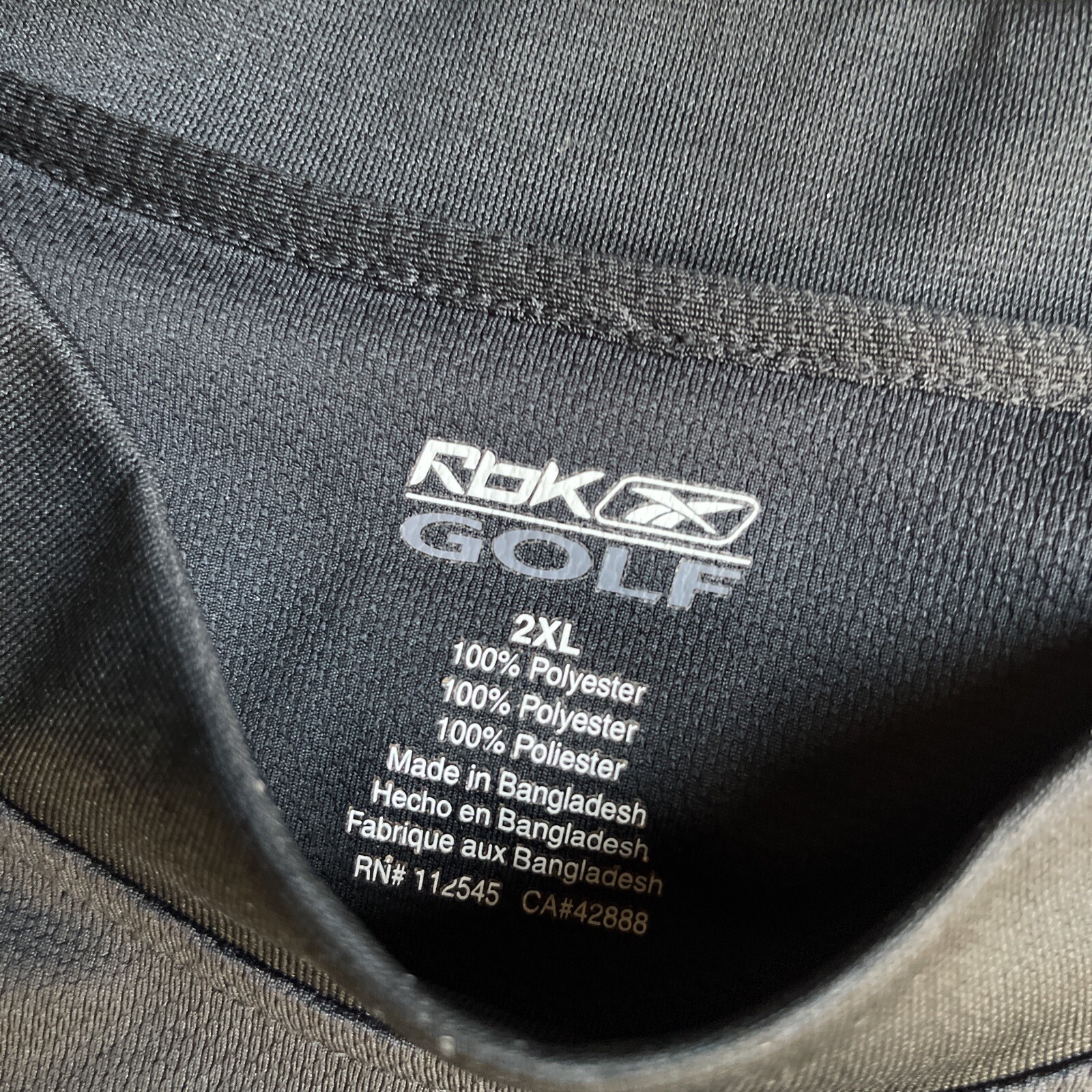 Reebok Mens Golfing Basic T-Shirt, Black, XX-Large thumbnail 4