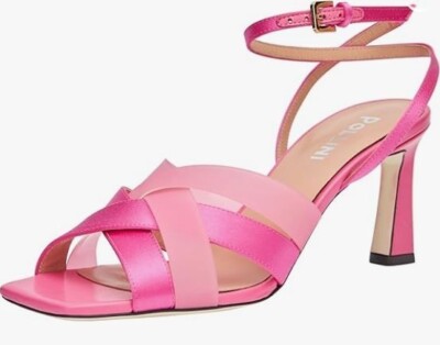 Pollini Sandalen High Heels Gr. 39,5 Leder, Lackleder, Made in Italy
