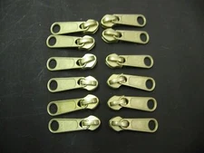 YKK Zipper Slides 5C Non-Locking for Coil Zipper  - 12 pack - BRASS/Gold - NEW