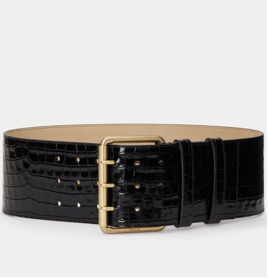 Ralph Lauren Polo Croc-Embossed Triple-Prong Italian  display picture 1