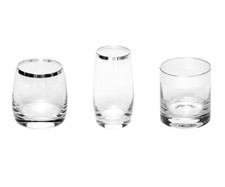 Crystal Glasses With Fine Silver Luxury Drinking Juice & Water Whisky Tumbler