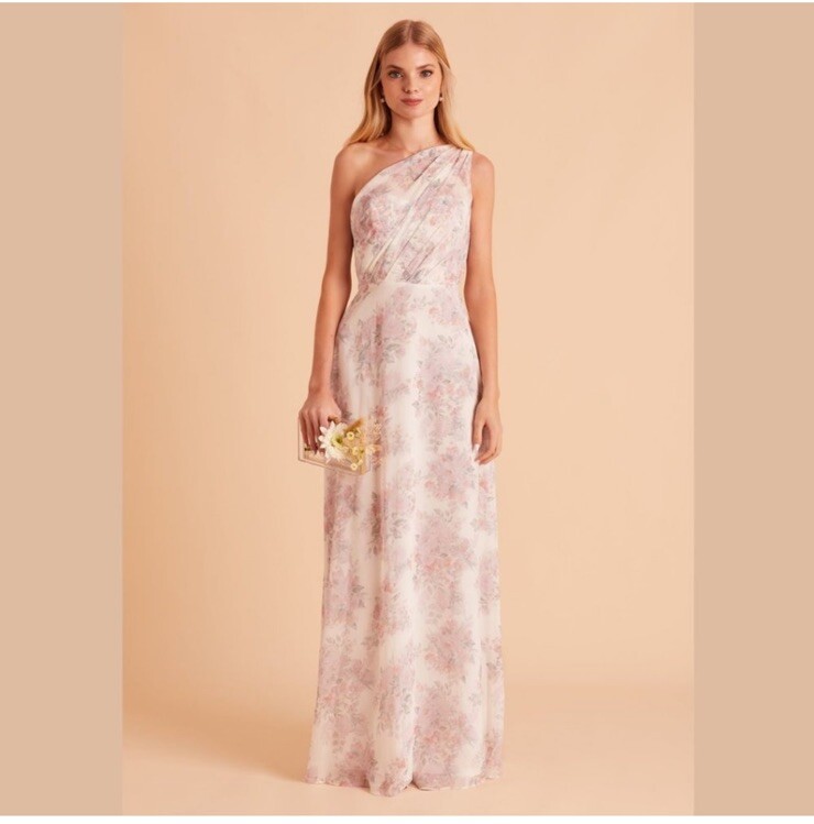 birdy grey floral bridesmaid dresses Standard / XS Shasi Champagne Satin Deep V Flutter Sleeve Satin A-Line Gown for Bridesmaid main image 1