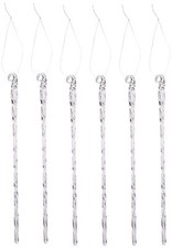 Kurt Adler B1813 6-Piece Glass Twist Icicle Ornaments, 7.5-Inch