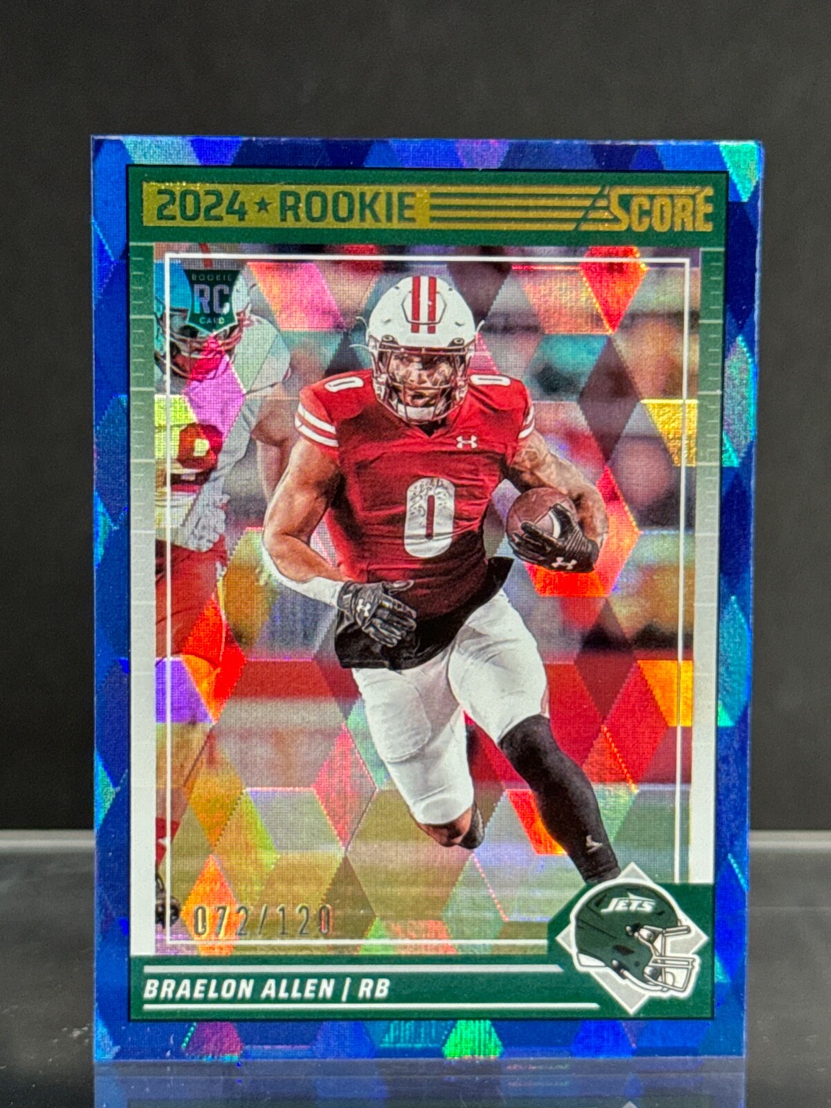 Braelon Allen 2024 Panini Score Rookie RC Cubic Parallel /120 #390 New York Jets