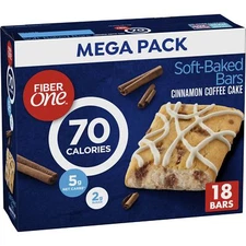 Fiber One 70 Calorie Soft-Baked Bars Cinnamon Coffee Cake 18 ct