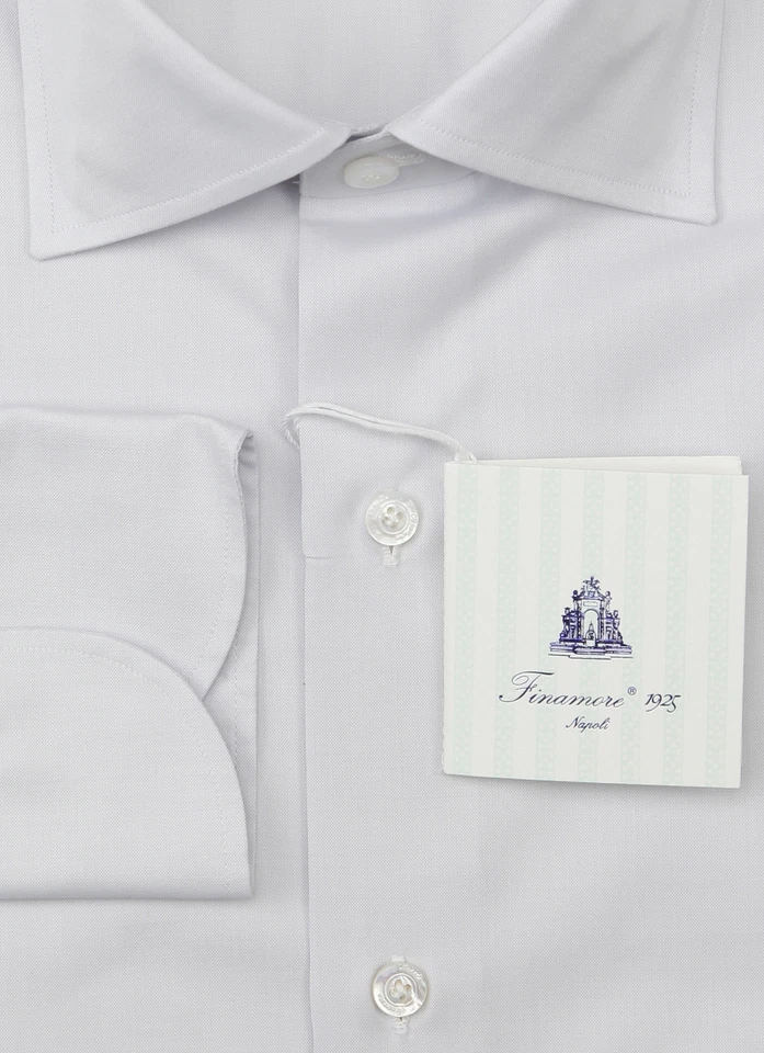 Camisa de algodón gris claro Finamore Napoli - Slim - (FN720224) Foto 2 de 4