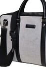Louis Castel Paris Gray Black Leather Laptop Messenger Shoulder Bag — photo 5