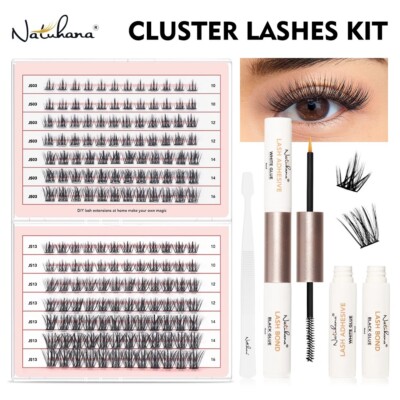 NATUHANA Cluster Wimpern DIY Nerz Individual Lashes Premade Volume Fan Faux