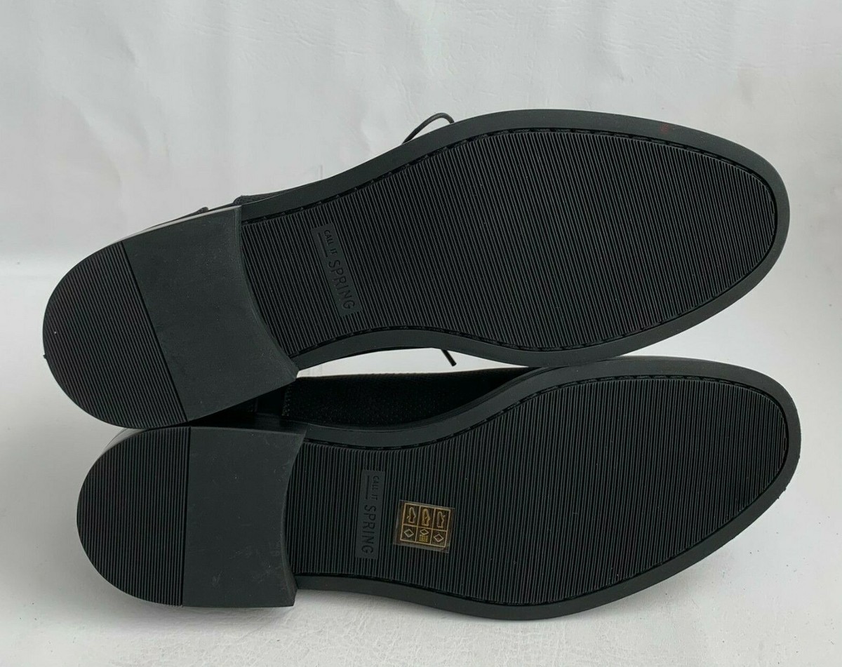 Call It Spring Fresien Oxford Black Vegan Lace Up Round Toe 