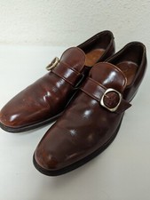 VINTAGE ALLEN EDMONDS MONK STRAP SHOES MADE IN USA 10 AA DRESS RED BROWN 4169