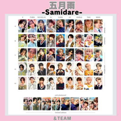 &TEAM 五月雨(Samidare) limited トレカ ウィジュ EJ &TEAM 五月雨 ( Samidare ) 1st Single photo card andteam Solo Unit