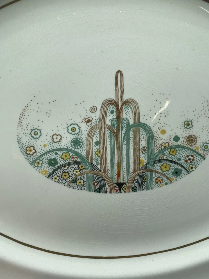 Antique RARE Pareek Les Fontaines 1925 Paris Art Exhibition JOHNSON BRO Platter - Image 2 of 4