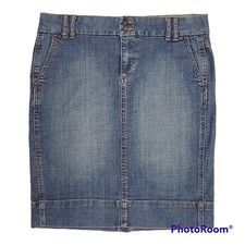 VTG Gap Jean Pencil Mini Skirt Size 6 Straight Stretch Denim Western 90s Y2K