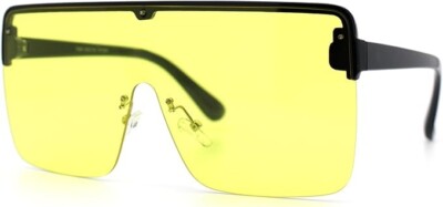 Gafas de Sol Lentes de Moda Cuadrado Estilo Grande Nuevo Sunglasses Yellow Lens