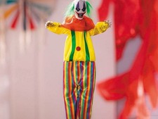 Hanging Clown Halloween Prop 19.75" Bright Colors Spooky Party Carnival Circus
