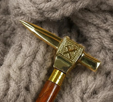 Nautical Brass Viking Hammer Walking Stick Handmade Wooden Cane Gift Item