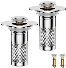   Bathroom Sink Drain Strainer,Universal Pop-Up Sink Stopper Hair Catcher, Anti-C