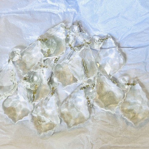 24 Pcs Pendeloque Chandelier French Cut Crystal Prism Lamp Replacement 38mm