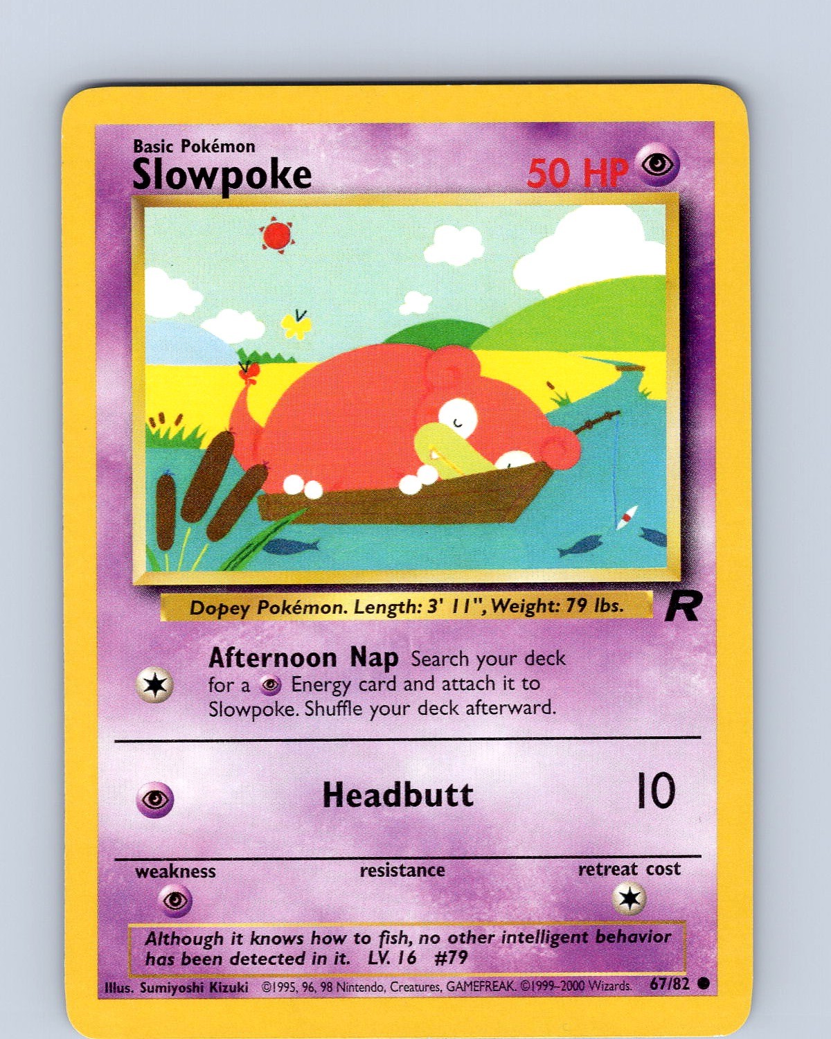Pokemon TCG Slowpoke Team Rocket 67/82 Unlimited Common Card WOTC LP-NM