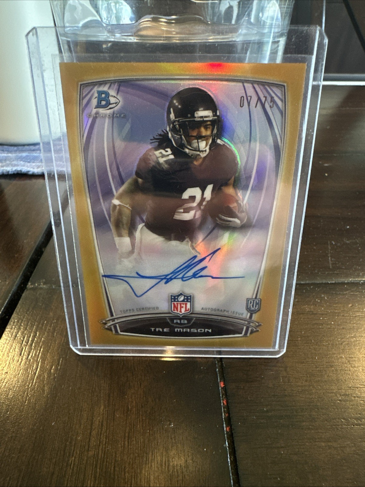 Tre Mason Bowman Chrome Rookie Autograph #37 Gold Refractor