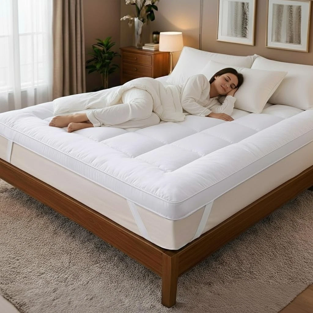 Mattress Topper Double Bed 137x190 cm | 10cm Extra (137x190 cm), White