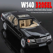 1/24 Alloy W140 320SEL Classic Limousine Diecast Model Car w/ Sound & Light