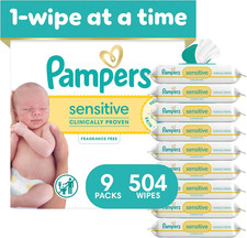Sensitive Baby Wipes, Clinically Proven, Fragrance Free, Unscented, Water Based,